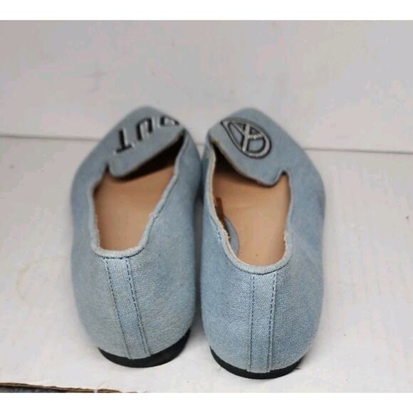 Peace Sign + Out Women's Flats Size 9 Slip Ons Low Heel Slides Hippie Hobo - Picture 7 of 10